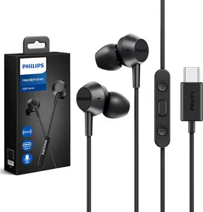 PHILIPS | USB-C Wired Earbuds with Microphone, Type-C In-Ear Headphones, Powerful Bass, Lightweight Design, 3-Button Remote Control
