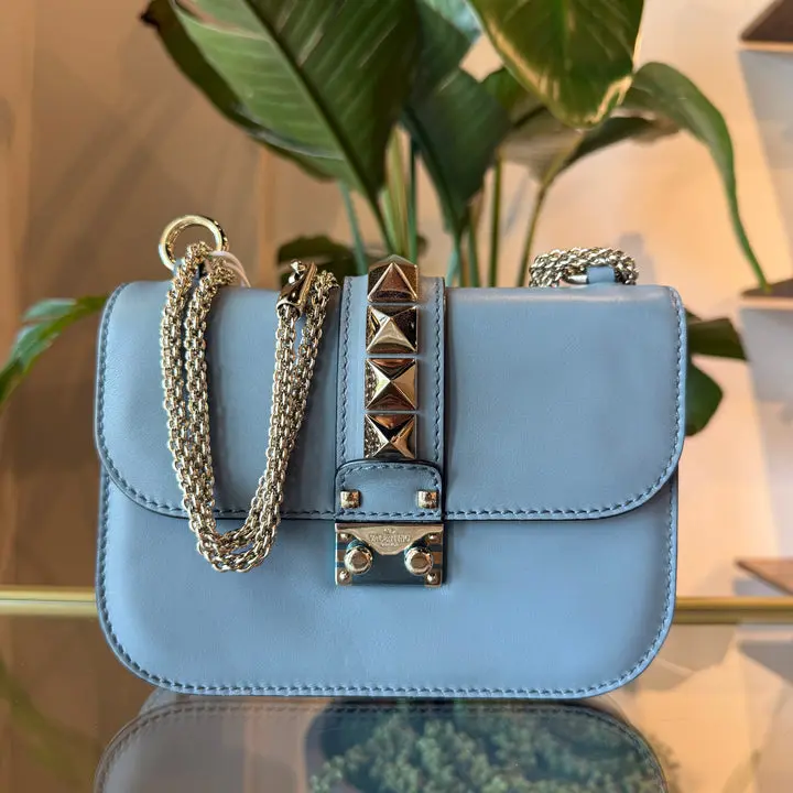 Pre-owned Valentino Leather Crossbody Bags Stud Flap Shoulder Bag