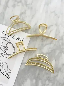 Matte Gold Hair Clips - Fashion Hair Claw for Women