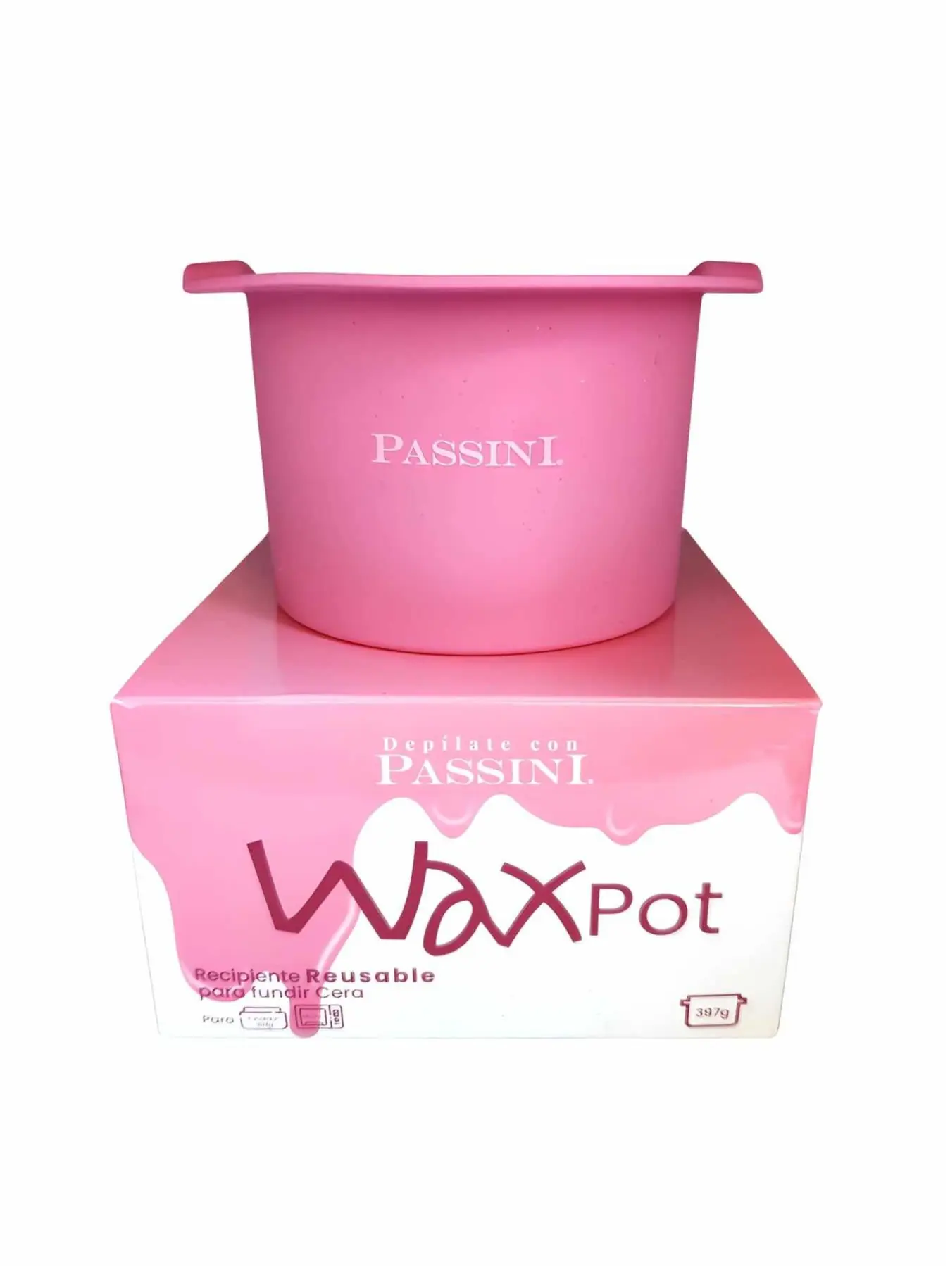 Passini At-Home Waxing Kit with 14oz Silicone Warmer Pot for Warm Wax and Smooth Skin, Professional Grade Body Care for Adults, Dermatologist Tested, Hair Removal Solution, Plastic, Solid, 250Ml, Long Shelf, None, Single Item, Five Units