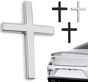 Chrome Zinc Alloy Christian Cross Car Sticker | Faith Inspired Vehicle Decal | Easy Apply & Durable | Perfect Easter Gift | Universal for Cars, Motorcycles & SUVs #CarAccessories #CarStuff #CarDecor #EasterGift