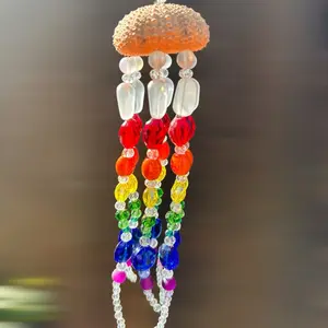 Radiant Rays: Sun catcher, rainbow, glass crystal beads, window decor, light prisms, natural materials.