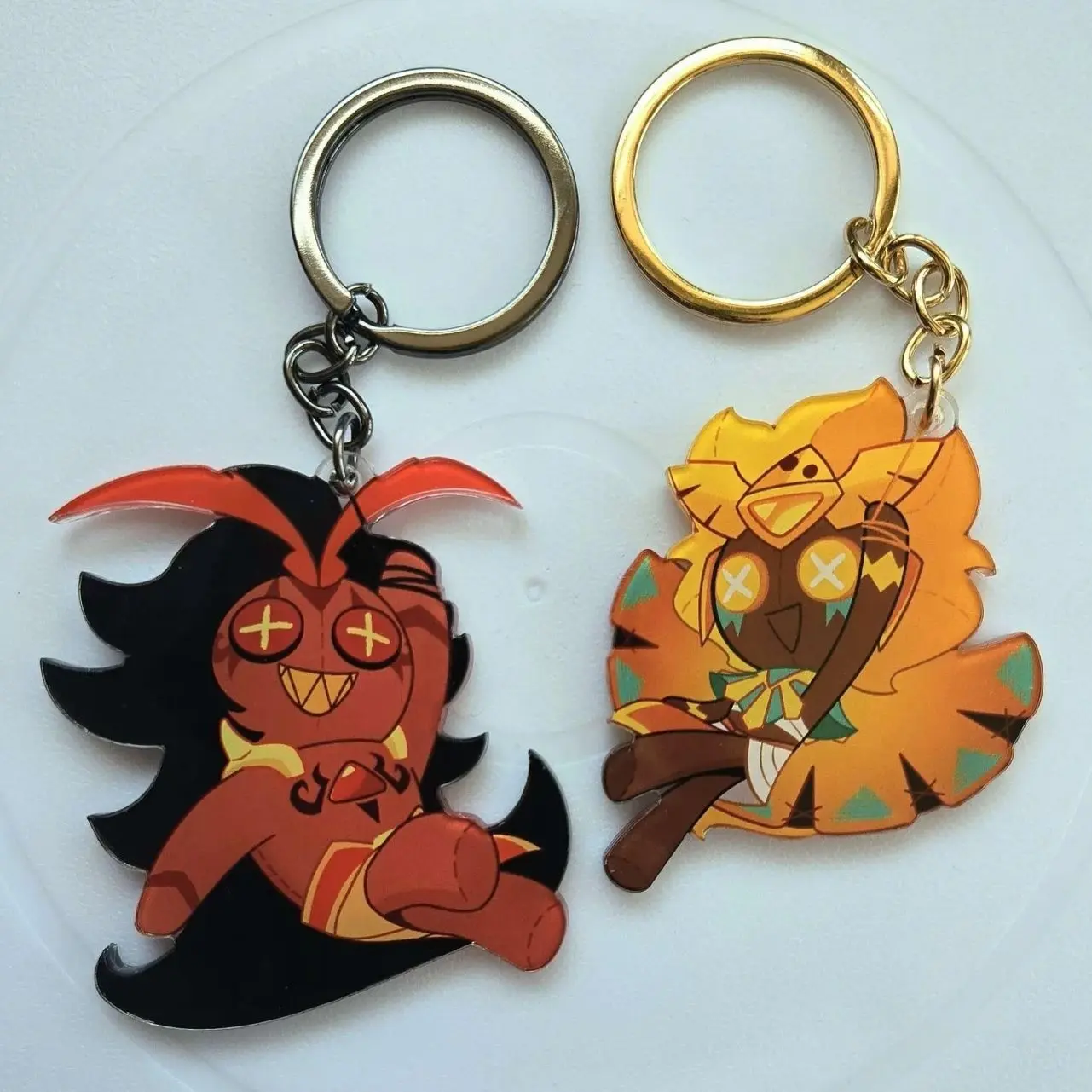 Cookie Run Keychains - Golden Cheese Cookie and Burning Spice Cookie