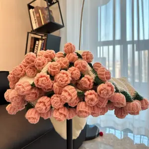 Romantic Roses That Never Die Bouquet Blanket Handwoven Gift Gift Blanket Knitted Thermal Blanket Air Conditioning Sofa Blanket Holiday Gift