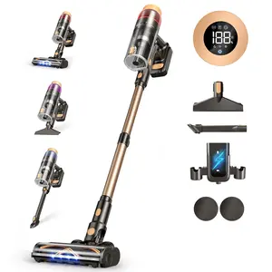 Cordless Vacuum Cleaner, 580W 48KPA 70 Mins Vacuum Cleaners for Home, Self-Standing Stick Vacuum with Wall Mount Charge, Touch Screen, Ultra High-Power Brush for Pet Hair