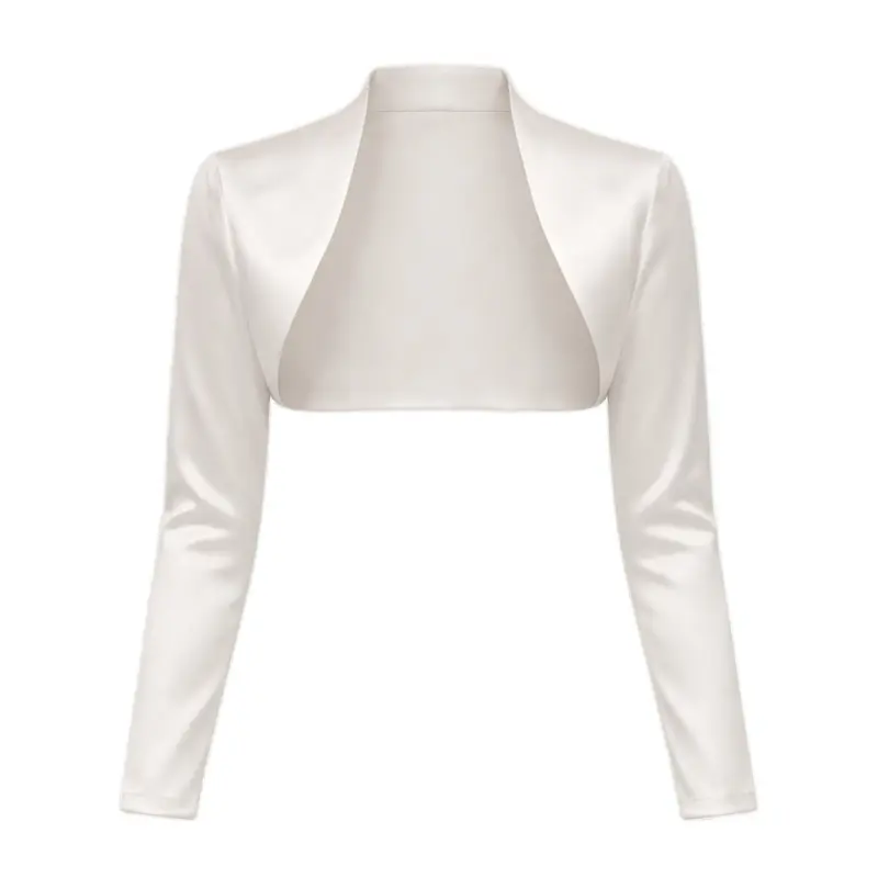 White Satin Bolero Jacket - Elegant and Stylish Design