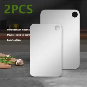 2pcs Stainless Steel Cutting Boards, Durable Anti-Mold Design, Easy Clean Kitchen Chopping Blocks for Indoor Meat Vegetables Fruits Baking