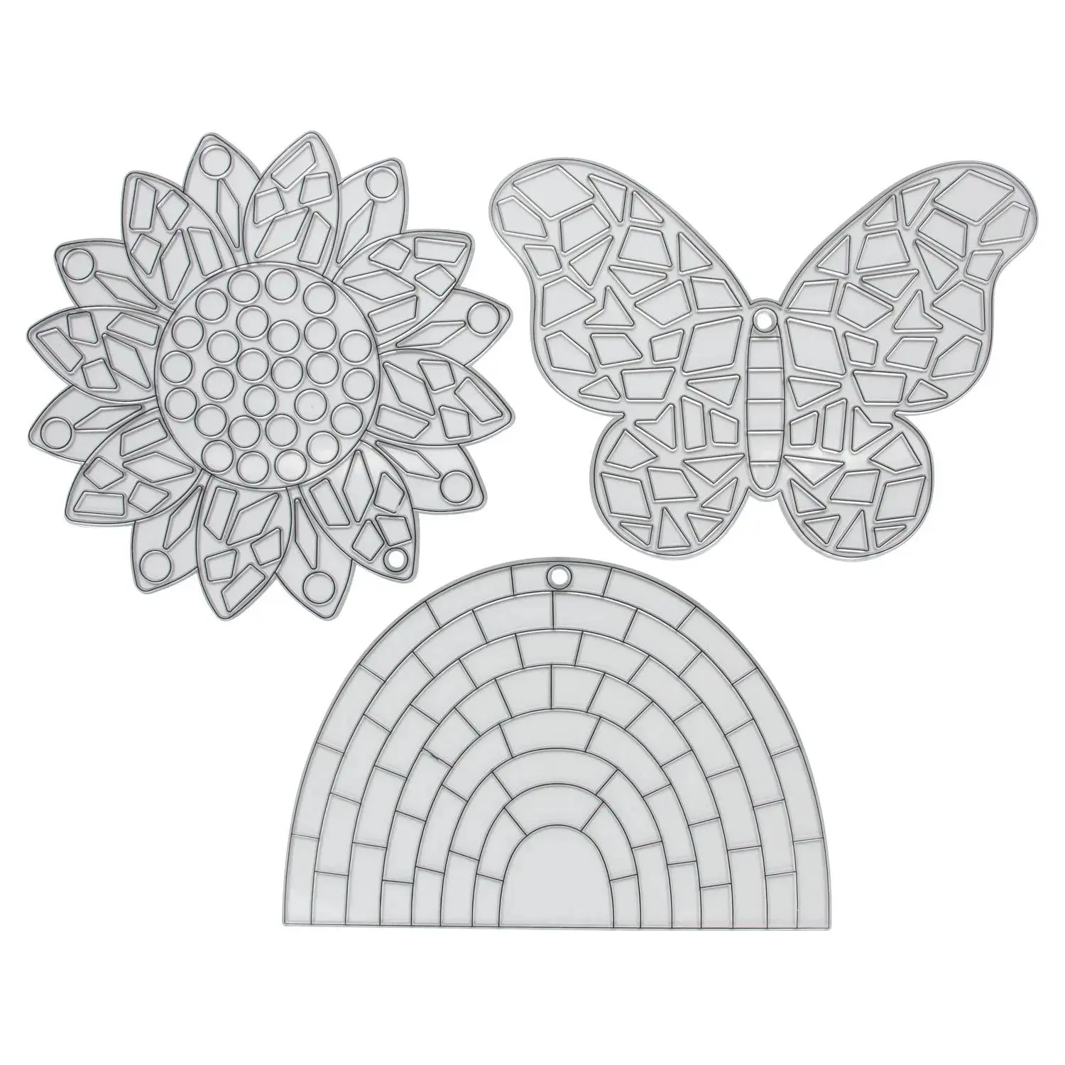 Large Mosaic Plastic Suncatchers - 12 Pc.