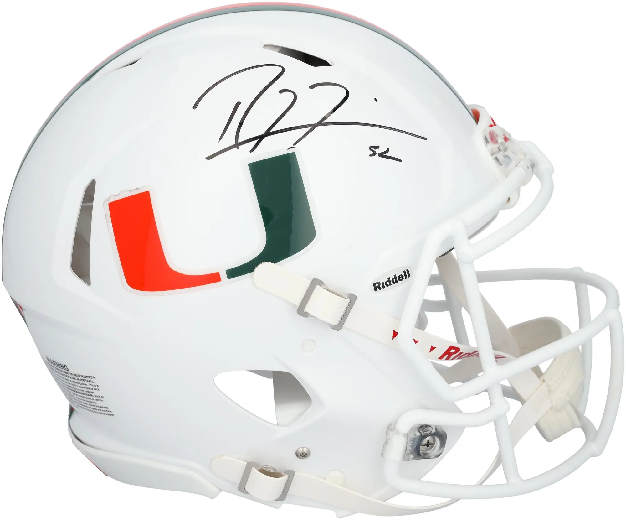 Ray Lewis Miami Hurricanes Autographed Riddell Speed Authentic Helmet - Fanatics Authentic Certified