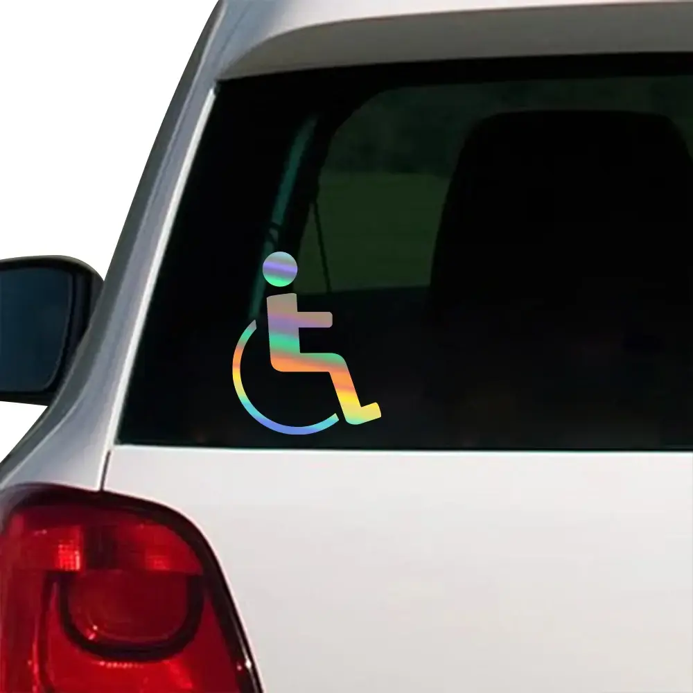 PVC Disabled On Board Car Wheelchair Sign Sticker Windshield Window Waterproof And Scratch Resistant Decals Styling Decoration
