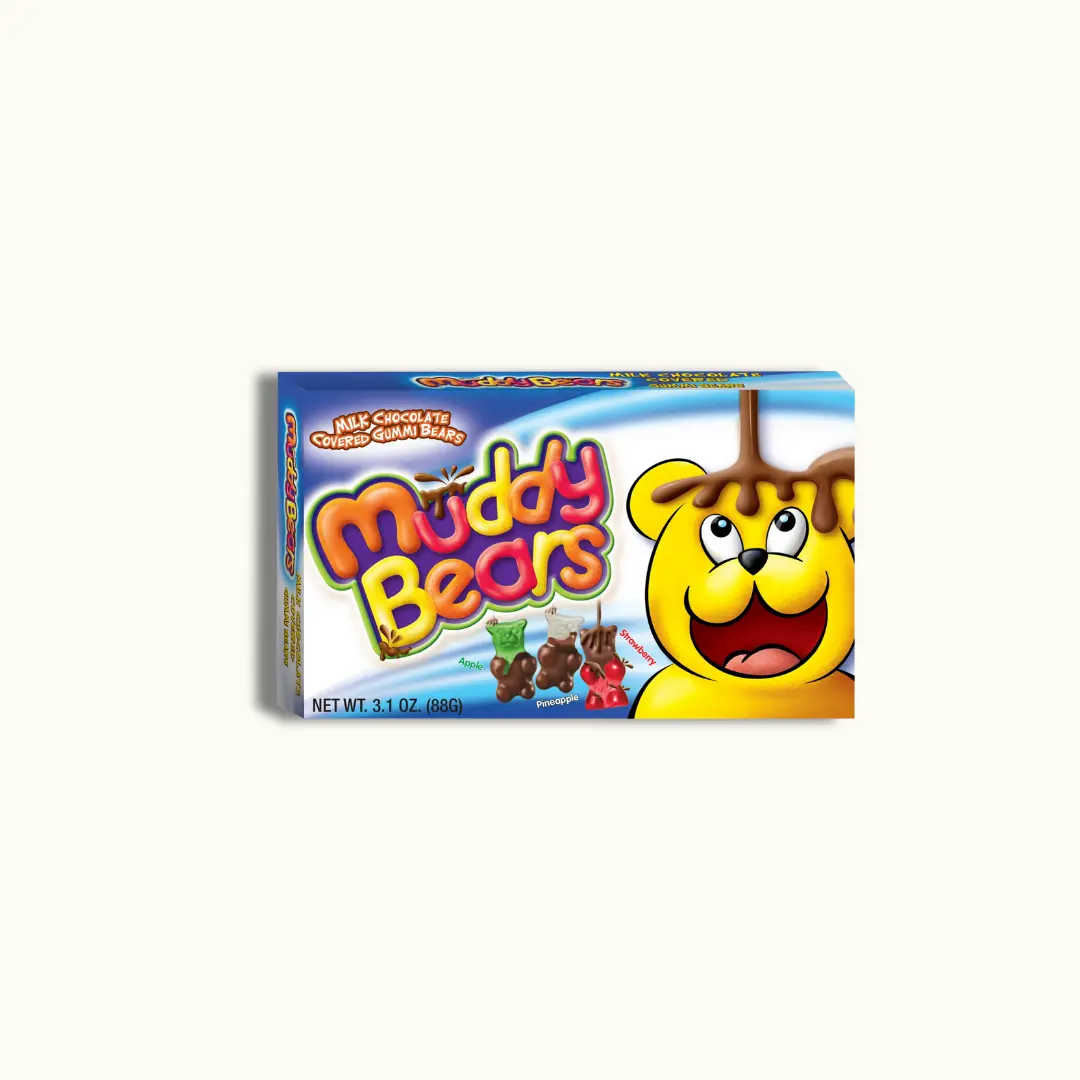 Muddy Bears Milk Chocolate Strawberry Candy, Sweet Sugar Snack, 3.1oz