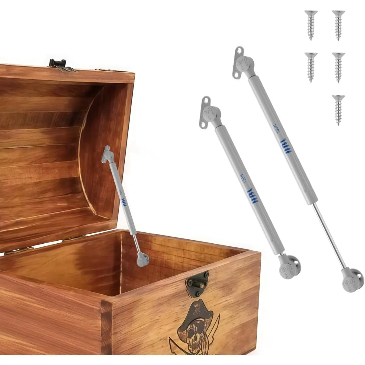 Soft Close Toy Box Hinges for Heavy Curved, Round, Arched and Flat Lids-150N Gas Strut Spring Safety Hinges to Slow Down and Close, Also for Flat Lids