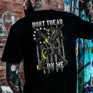 Don't Tread On Me Gadsden Snake Flag Patriotic Graphic Pullover Hoodie Sweatshirt - Men's & Women's American Military Style