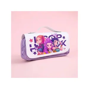 K-Pop Demon Hunter Pencil Case, Multifunction Student Stationery Box, Large-Capacity Storage Pencil Pouch Cute Pen Bag for Teen Girls