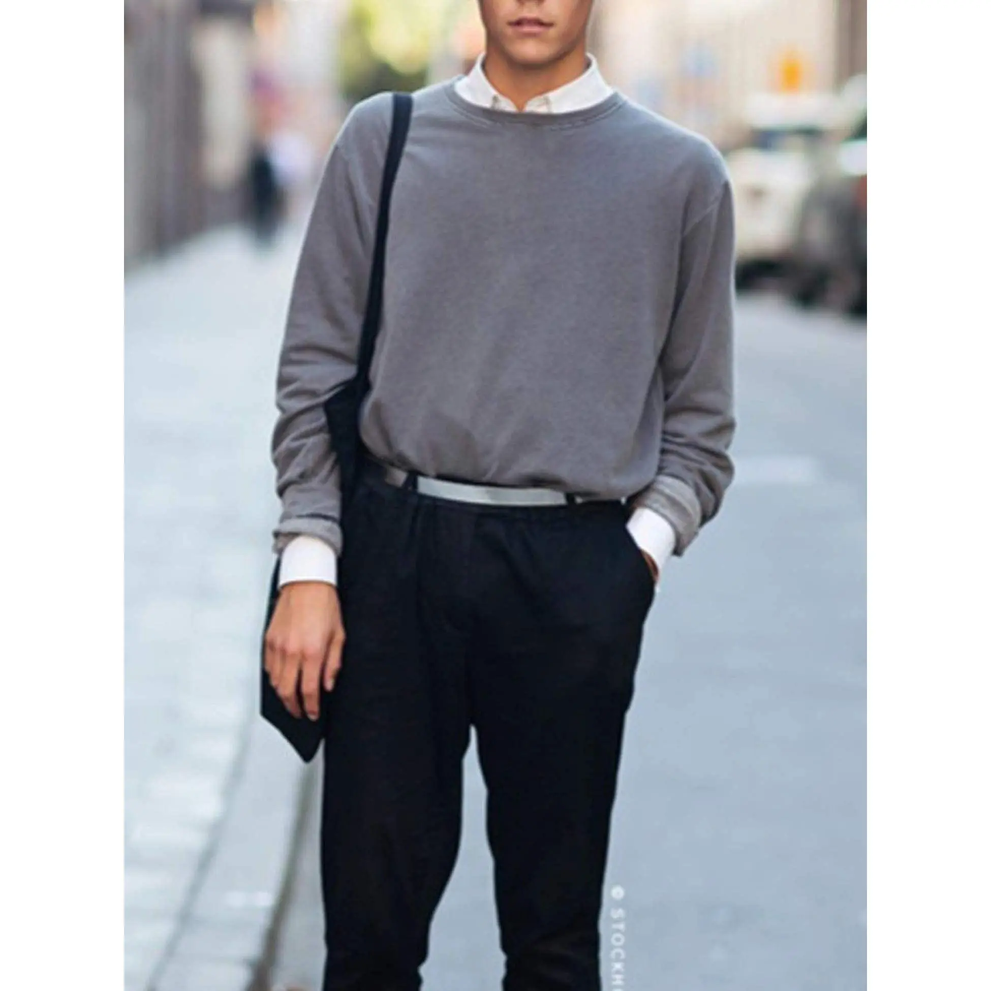 COOFANDY Men's Slim-Fitting Crewneck Knitted Sweater - Round Neck, Pull On, Soft Polyester Fabric, Fashion Long Sleeve, Ribbed Design, Lightweight, Thin, Breathable, Classic, Machine Washable - Suitable for Casual, Party Wear