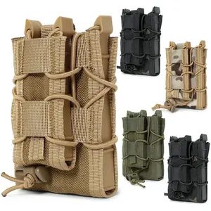 5.56 9mm Molle Magazine Pouch AK AR M4 AR15 Double Decker Magazine Holder Bag Rifle Pistol Mag Holster Hunting Vest Pouches