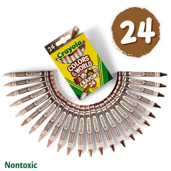Crayola 24ct (Pack of 6) Colors of the World Crayons, Skin Tone Art Tools, Non-Toxic, Elementary School Supplies for Kids, Coloring Gift Ages 3+