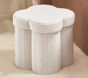 Ornavo Home Collapsible Flower Shape 12" Inch Storage Ottoman