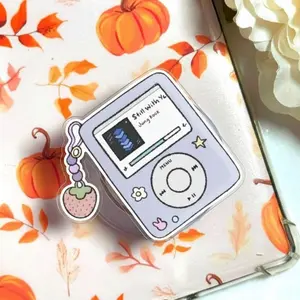 Y2K Music Player Phone Grip, Cute Retro iPod Aesthetic Pop Socket, MagSafe Compatible Grip Stand, Kawaii Tech Holder for iPhone Android Kindle Gift