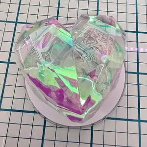 Magnetic Collapsible Grip/Stand for Kindle, ipad, E-Readers, Smart Phones | Geometric Heart Design | Handmade