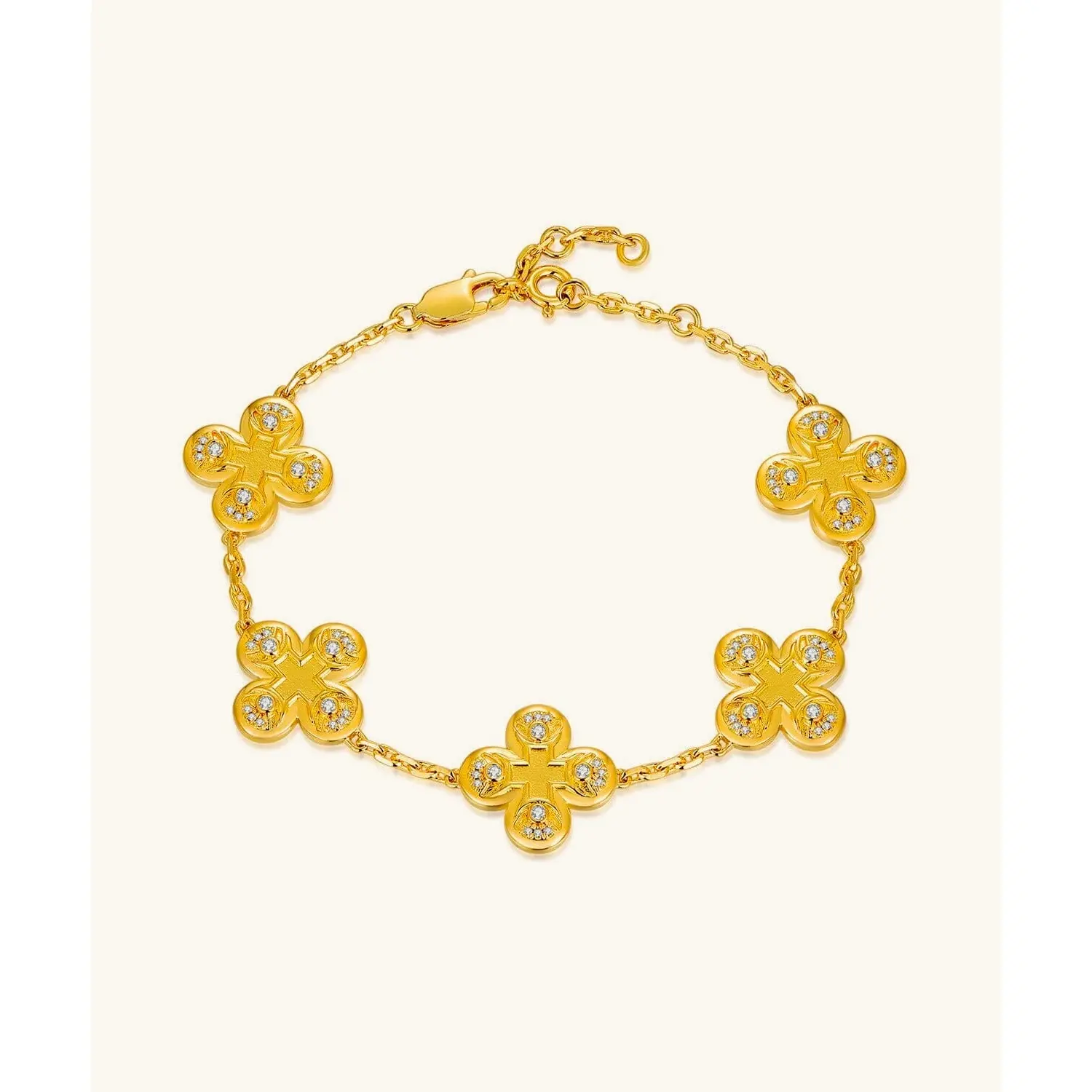 24K Gold Clover Bracelet