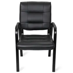 Segawe Office Home Executive Reception Guest Chair Desk Chair W/ Metal Frame, Black