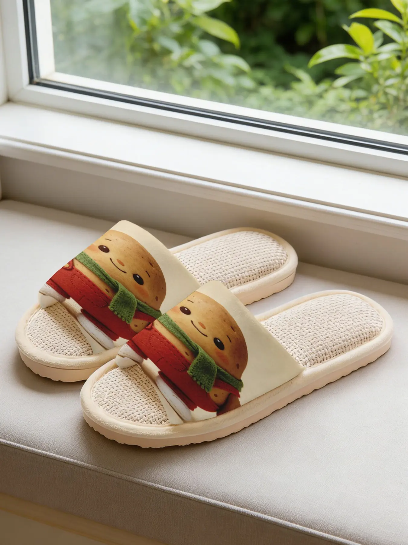 Women's Potato Doll Print Slippers, Breathable Eva Sole, Soft Anti-Slip Quiet Home Shoes, All-Season Casual Footwear