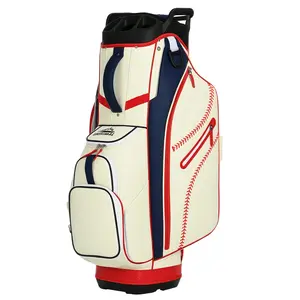 uniHimal Golf Cart Bag with 14-Way Full-Length Dividers, Premium PU Leather Golf Bag for Men Women with Plush Top, Magnetic Pocket and Rain Cover, Lightweight Golf Club Bag Includes Cooler Pockets