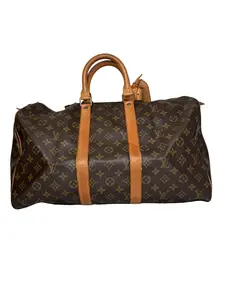 Pre-owned Louis Vuitton Coated Canvas Luggage Monogram Keepall 45