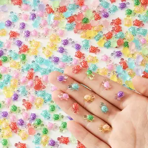 400 Pcs Luminous Mini Resin Turtle Mini Resin Figurines Cute Miniature Figurines for Fairy Garden Decor Micro Landscaping Hide Crafts Nail Art