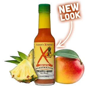 Elijah's Xtreme Pineapple Mango Habanero Hot Sauce, Mild Heat, Fresh Tropical Fruit Blend with Roasted Yellow Habanero, Vegan, Non GMO, 5 oz Bottle