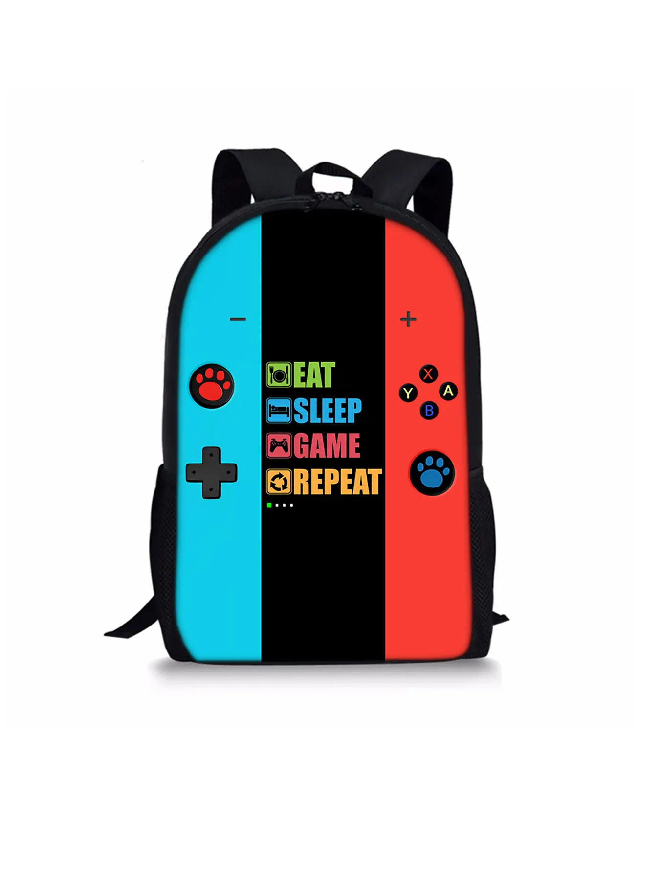 Game console pattern printed 17-inch height 44 cm single-layer backpack Lightweight Casual Daypack