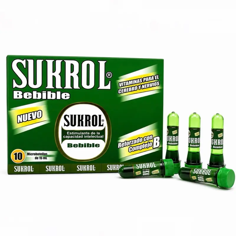 Sukrol Bebible Oral Liquid Supplement Drops – Premium Wellness & Health Support with Vitamin B Complex & Microbacteria Blend – Fast-Absorbing Daily Fitness Formula (10 Vials x 15 mL / 150 mL Total)