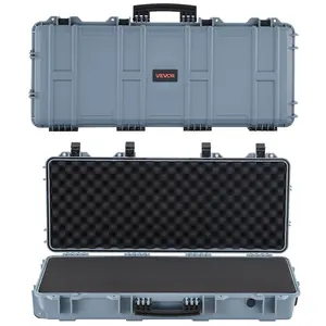 VEVOR Hard Rifle Case, Lockable Rifle Case with 4 Layers Pre-cut Foams, 36 in Gun Storage with Wheels, IP67 Waterproof & Dustproof Pistol Storage Cases for Rifles, Shotguns, Airsoft Guns, GreySummervibes