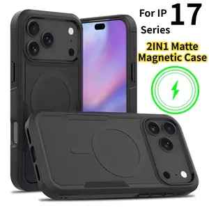 HAY Heavy Armor Defender Magnetic Charging Case for IPhone 17 Pro Max Air 16 15 14 Plus 13 12 Shockproof Matte Protect Cover