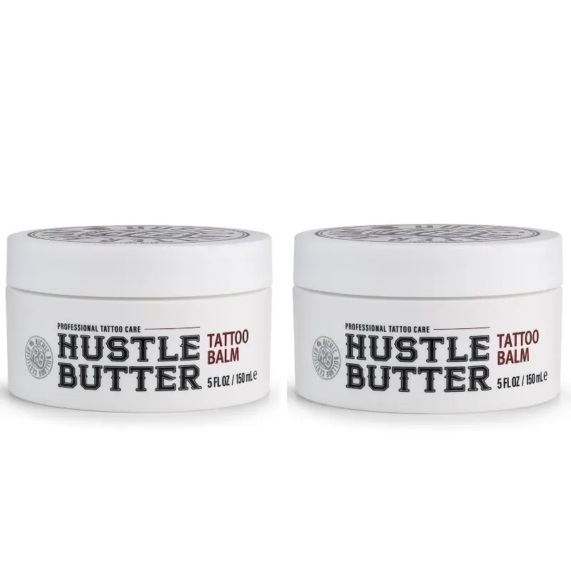 【Buy 1 Get 1 Free】Hustle Butter Tattoo Balm for New & Older Tattoos, Safe for Healing Process, Moisturizes & Rejuvenates Tattoo Skin Aftercare, 5oz
