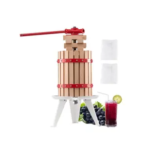 SummerWinsVEVOR 1.6 Gal/6L Fruit Wine Press, Solid Wood Basket with 8 Blocks, Heavy Duty Manual Juice Maker, Cider Apple Grape Tincture Honey Olive Oil Making Press with Handle for Kitchen, Home, Juicer Machine, Kitchen Gadgetsdealsforyoudays