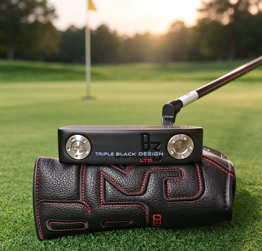 Triple Black Design LTD Golf Putter with Black and Red Accents