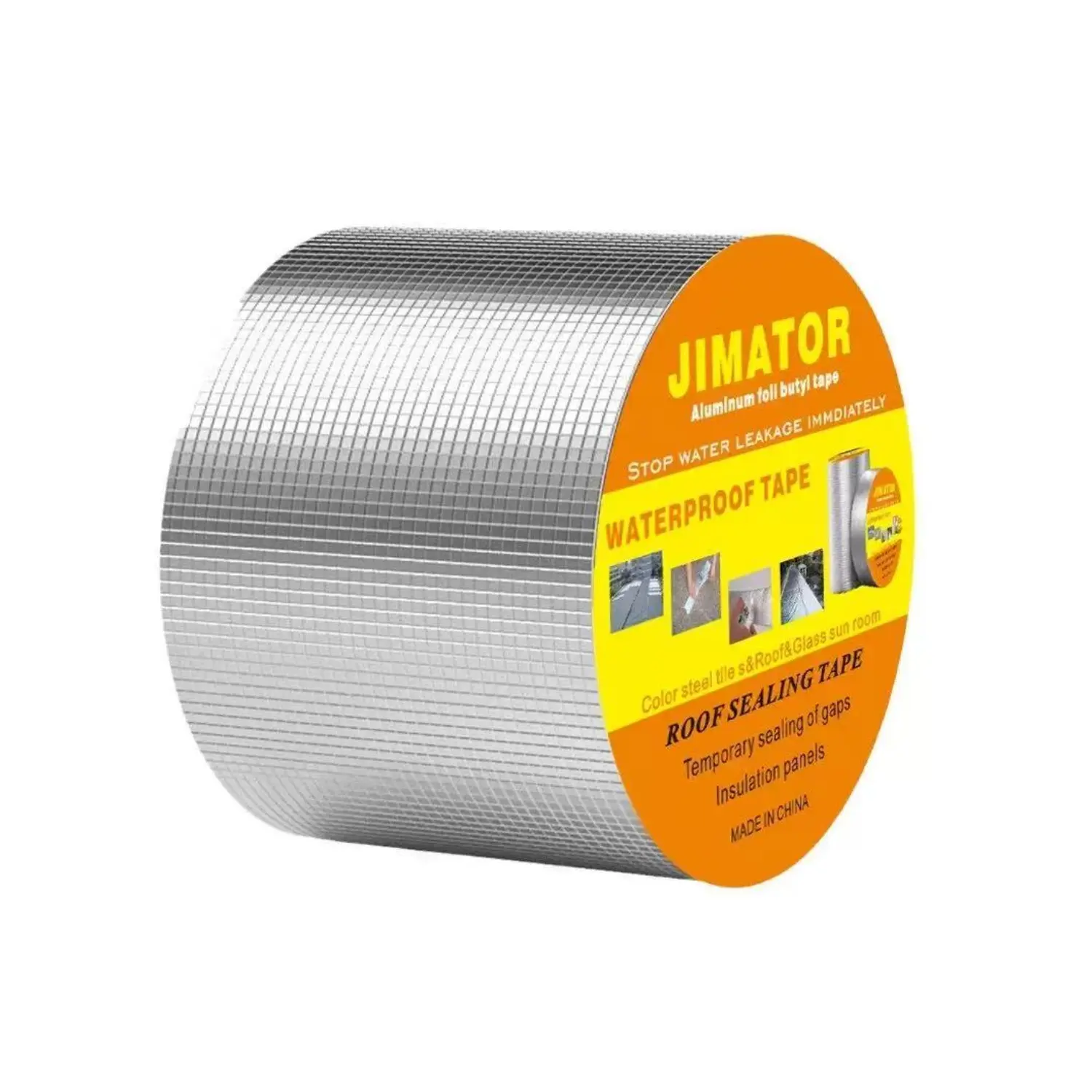 Heavy Duty Butyl Aluminum Foil Weatherproof Self-Adhesive Sealant Tape, Leak Repair Solution for DIY Users on Roof, Pipe, Metal Surfaces