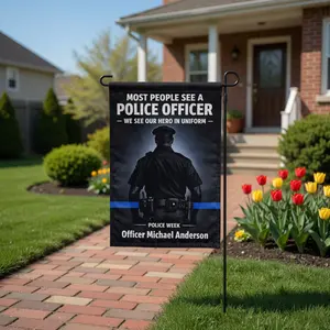 FLAGMEUP8386 Personalized Police Garden Flag, Outdoor Yd Decor Accessory, Law Enforcement Memorial Gift