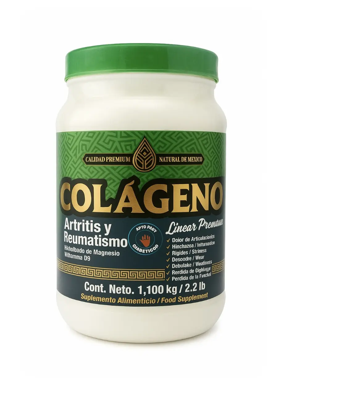 Premium Quality Beauty Collagen Food Supplement, 1.1kg/2.2lb, for Arthritis, Rheumatism, Dietary & Healthcare Support