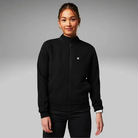 Fabletics Women's Daily Scrub Jacket, Basic Long-Sleeve Breathable Outerwear Coats