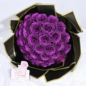 24 Roses Glitter Roses Bouquet, DIY Fake Glitter Decorative Flowers Bouquet, Diy Floral Decoration, Valentine's Day Gift ,Everlasting Shiny Artificial Rose Bouquet, Anniversary Day ,Mother's Day Gift , Engagement, Wedding,Christmas Gift