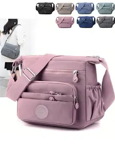 Women's Lightweight Nylon Crossbody Shoulder Purse Bag Adjustable Strap Multiple Pockets Ideal for Travel Dates School Stylish and Practical