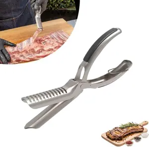 Mothersday BBQ Rib , Rib Membrane Remover Stainless Steel Tool Kit, with Arc Clamp & Non-Slip Grip, Ergonomic Design for Easy Membrane Removal, Dishwasher Safe BBQ Accessories