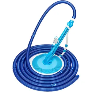 Outvita Automatic Pool Vacuum Cleaner w/ 10 Hose, Powerful Sunction Fit for Above-Ground & Inground Swimming Pool Debris Floor Walls Dirt, Blue