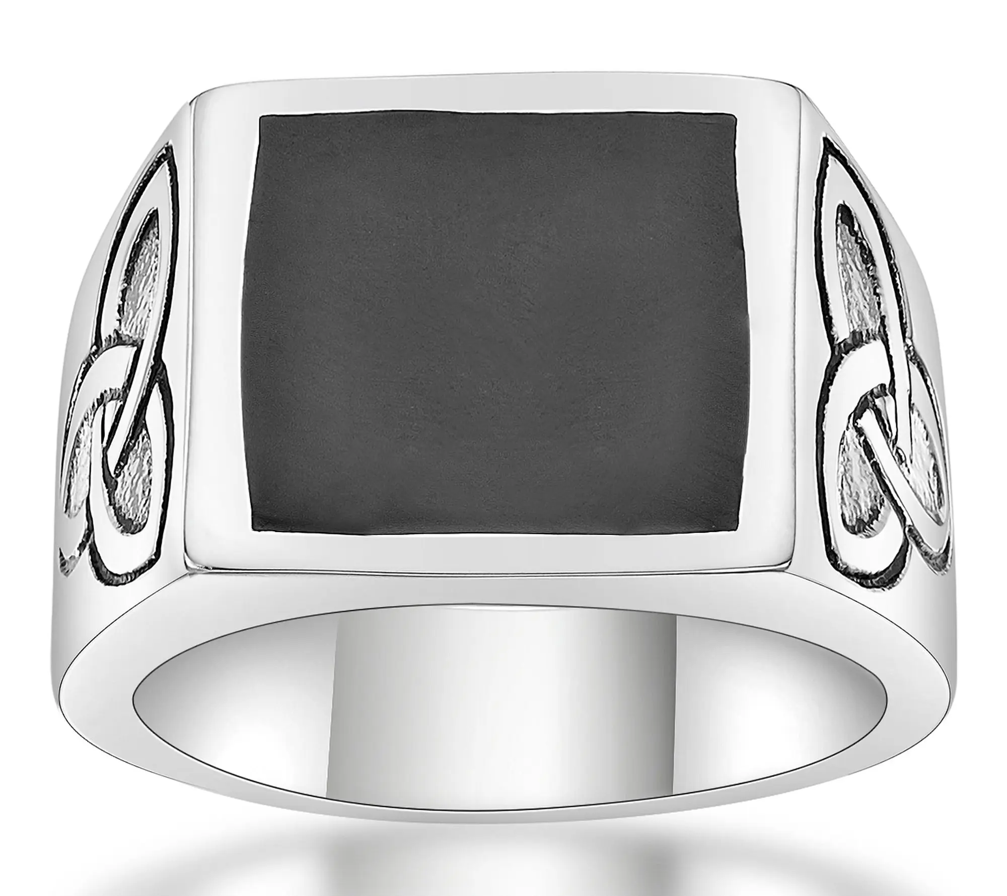 LYNX Men's Stainless Steel Resin Celtic Knot Ring