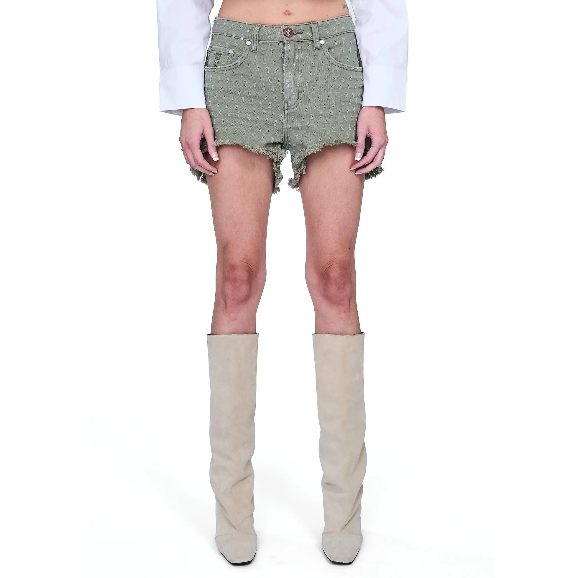 One Teaspoon Super Khaki Anglaise Bonitas Denim Short