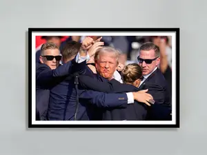 Donald Trump Assassination Attempt Poster, Donald Trump Wall Art, Make America Great Again, Trump Shooting Photo Print