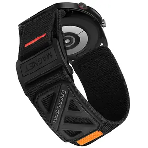 Compatible with Samsung Galaxy Watch 345mm/Galaxy Watch 46mm/Gear S3 Frontier/Classic, featuring a 22mm nylon magnetic buckle strap, specifically designed for men